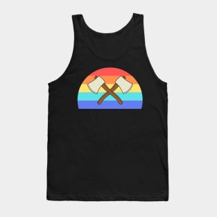 Double Axe Throwing Thrower Throw Target Tomahawk Tank Top